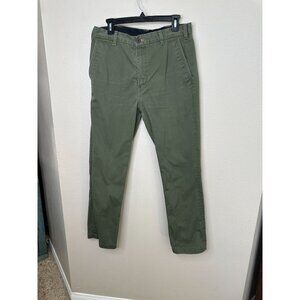 Levis Mens Olive Green Casual Pants W34 L32 Cotton Blend Straight Leg
